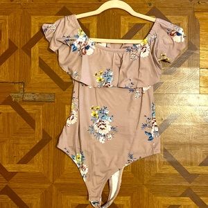 Off Shoulder Floral Bodysuit